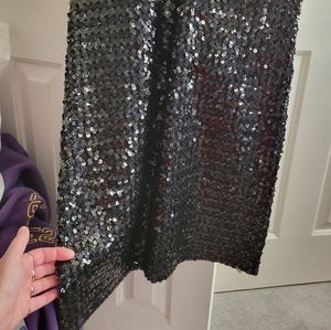 Black mini sequined dress